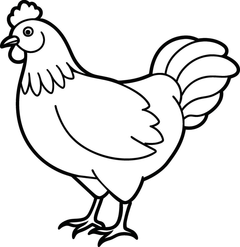 Simple Chicken Agriculture Line icon On A Transparent Background vector