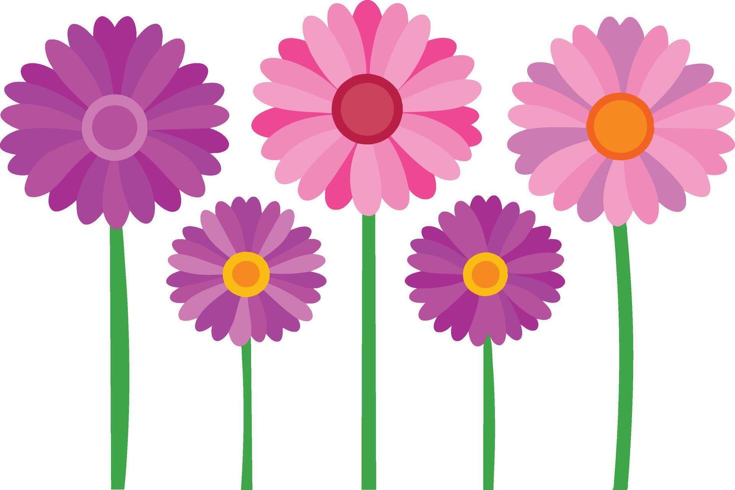 Set of floral elements. Romantic flower collection vector