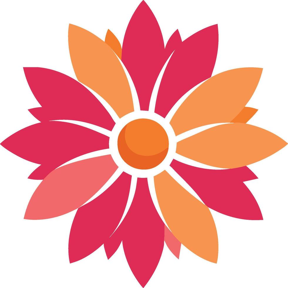 Abstract flowers, top view. Spring flora. Flat vector
