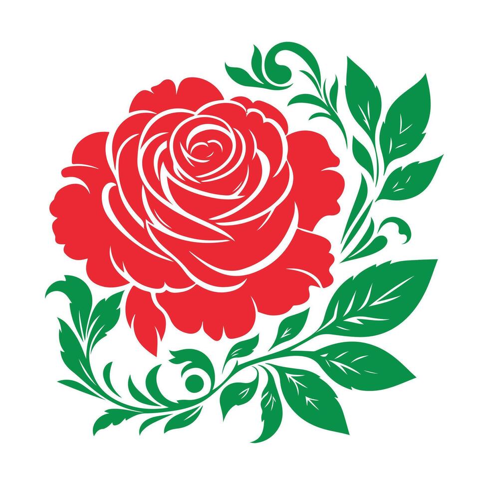 Rose Clip art isolated illustration on white background vector