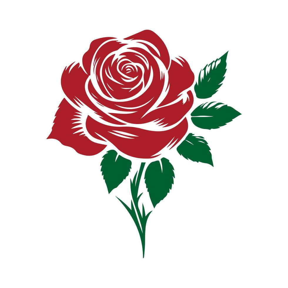 Rose Clip art isolated illustration on white background vector