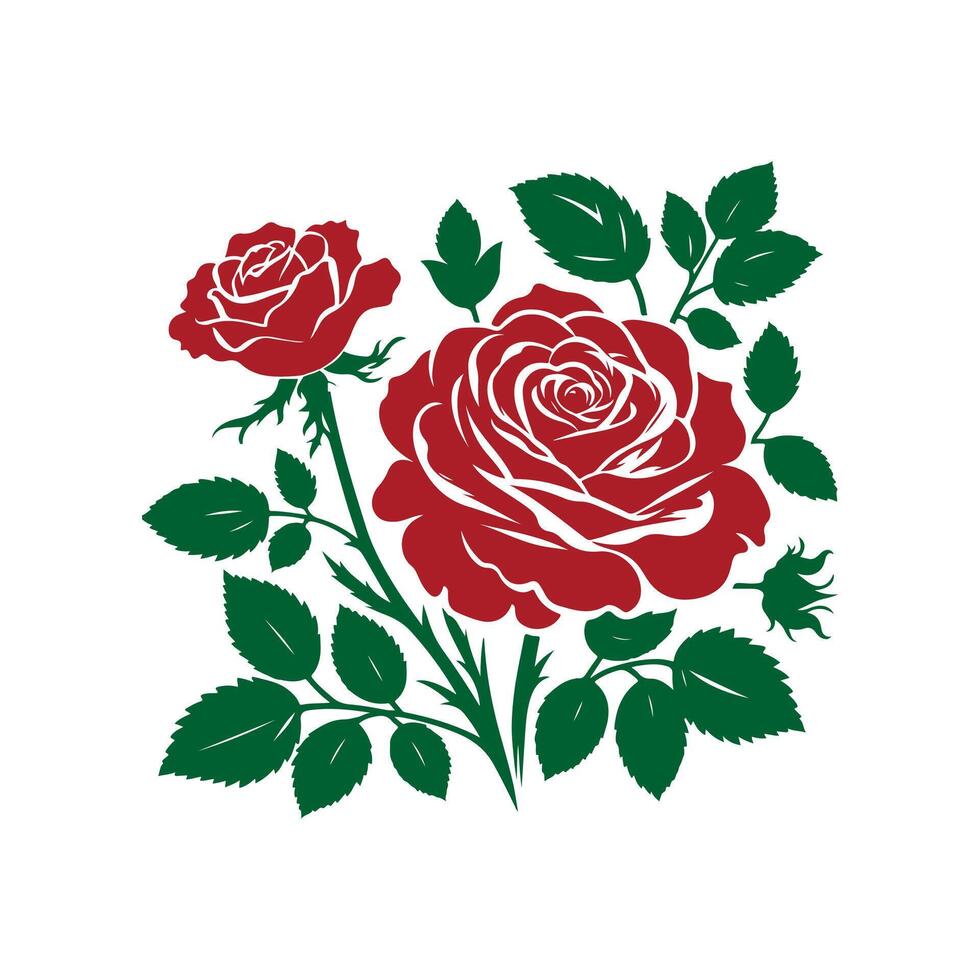 Rose Clip art isolated illustration on white background vector