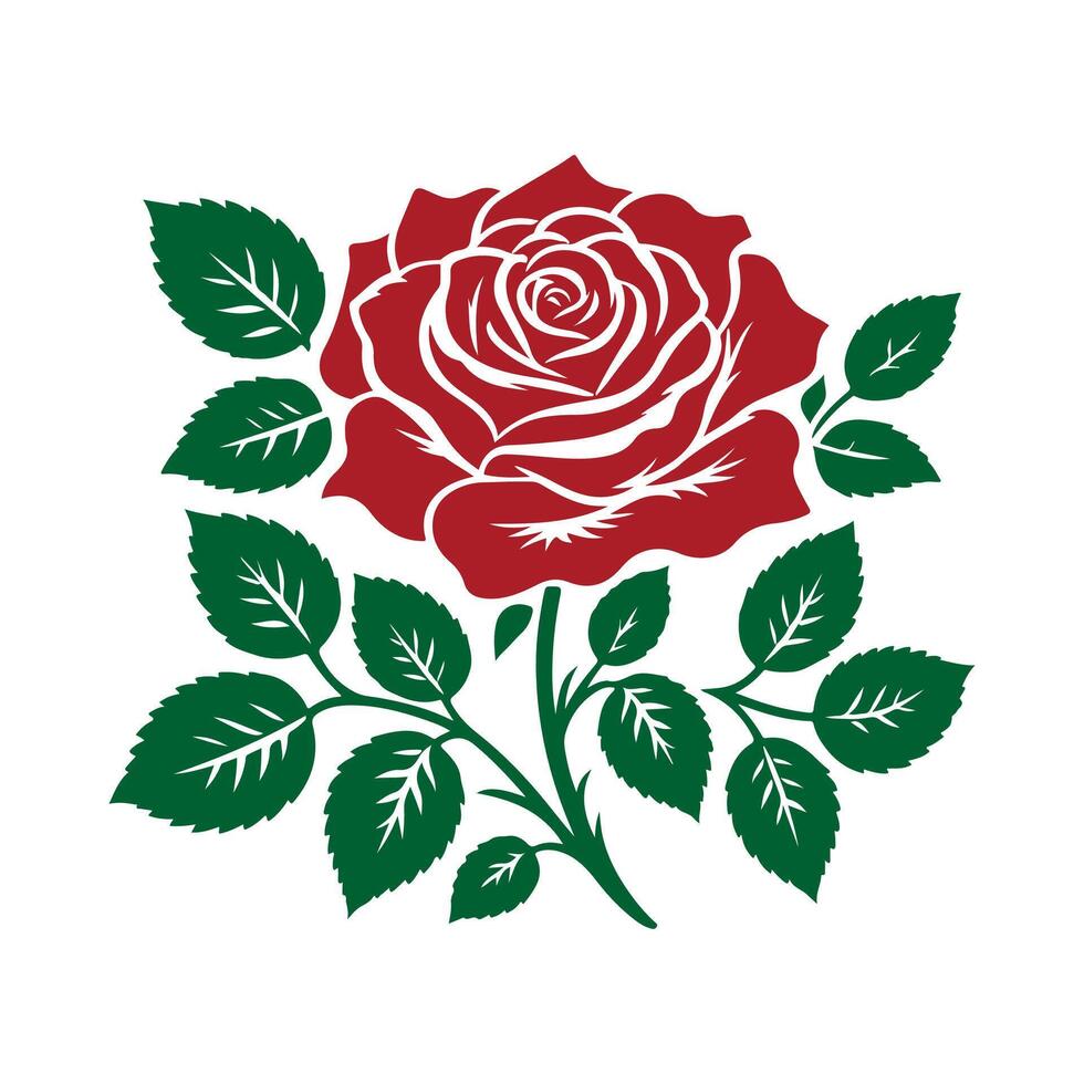 Rose Clip art isolated illustration on white background vector