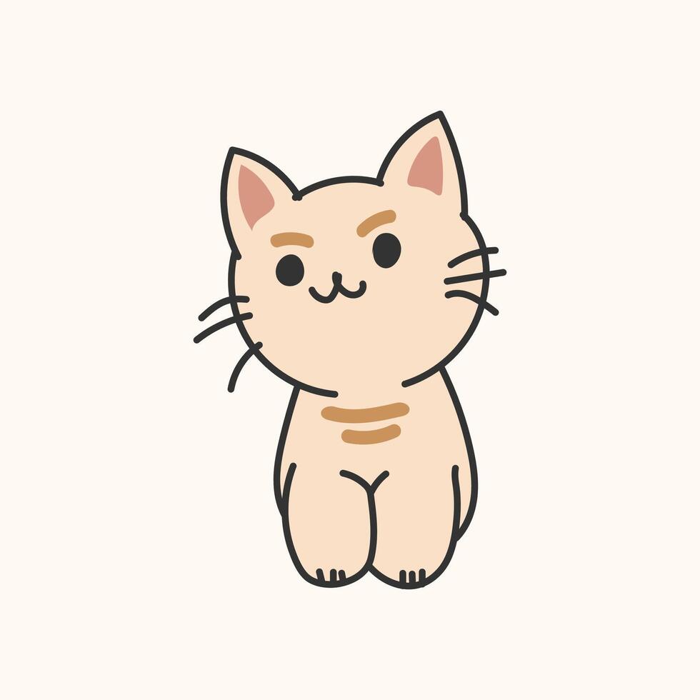 Playful Cat Sitting with Paws Crossed vector