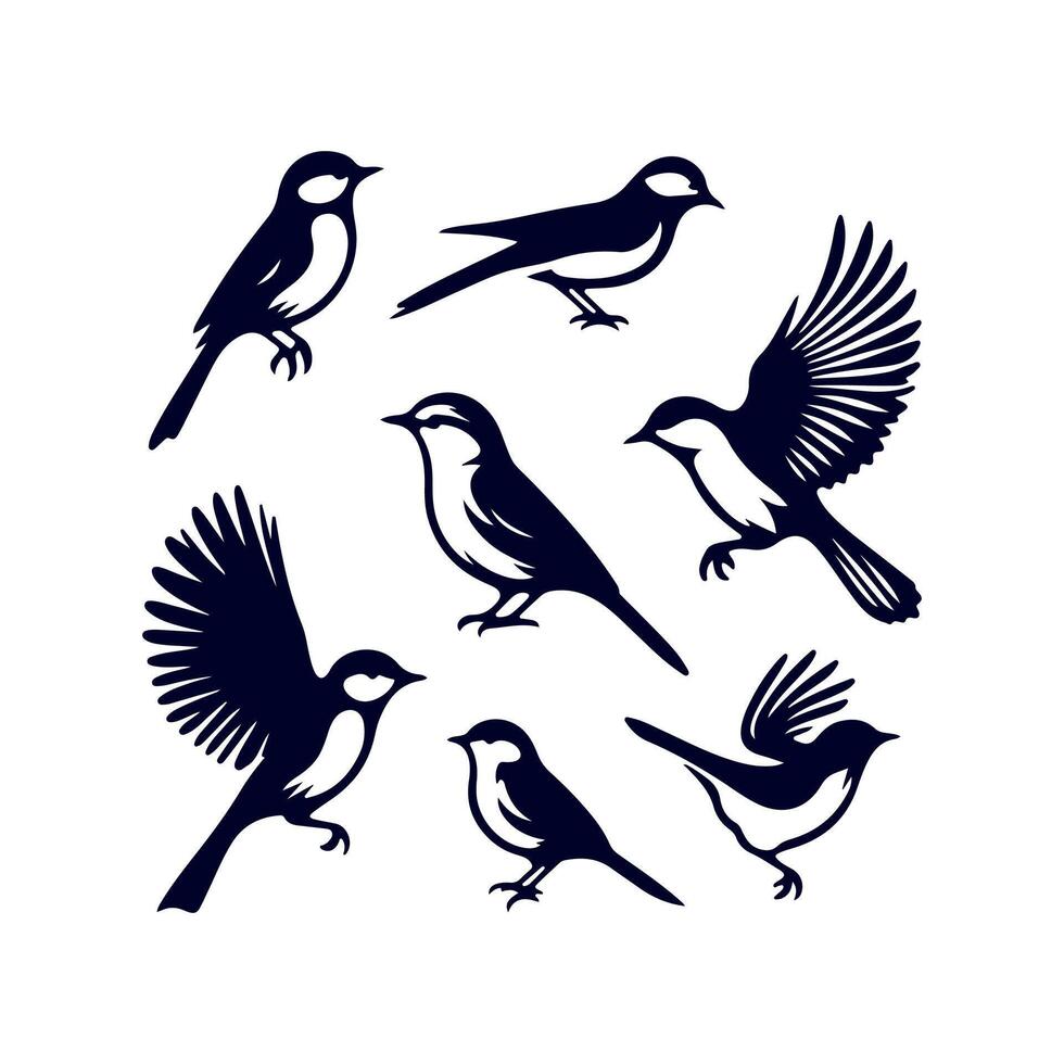 bird silhouette Clip art isolated illustration on white background vector