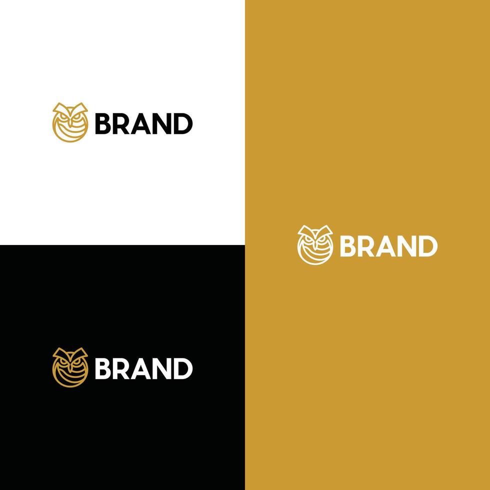 Owl Animal line modern logo design template, suitable for your company vector
