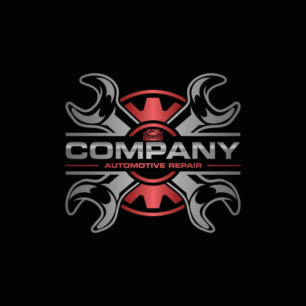 Auto Repair Logo design with Gear and Wrench logo, suitable for your company vector
