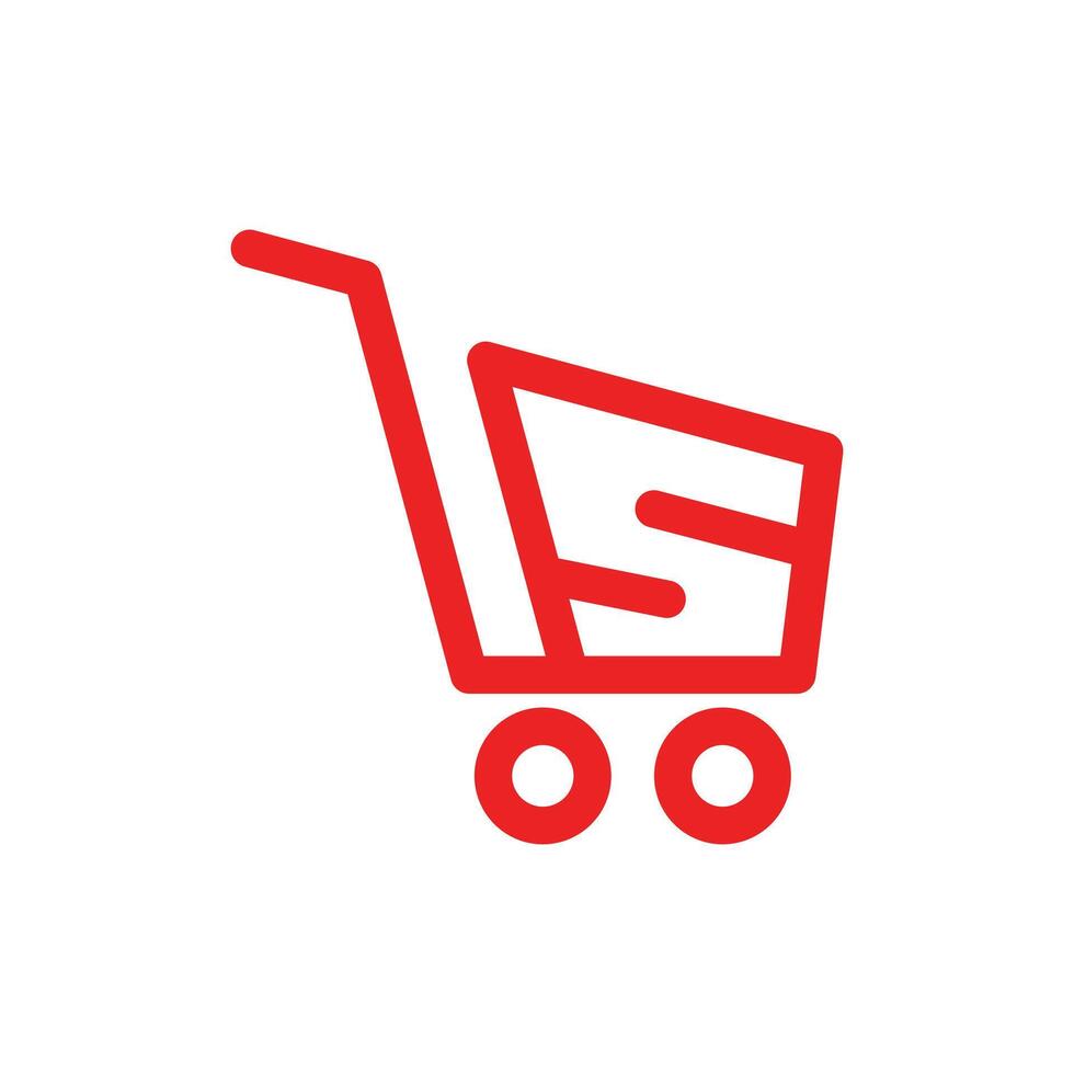 Letter S Shop line simple logo design modern, logotype element for template vector