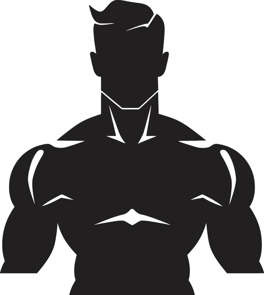 Iron Icon Black Gym Man Logo Element Body Beast Muscle Man Icon in Black vector