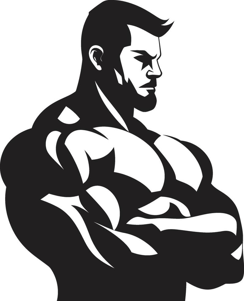 Fit Fusion Fitness Man Symbol Design Muscle Mark Black Gym Man Logo Element vector
