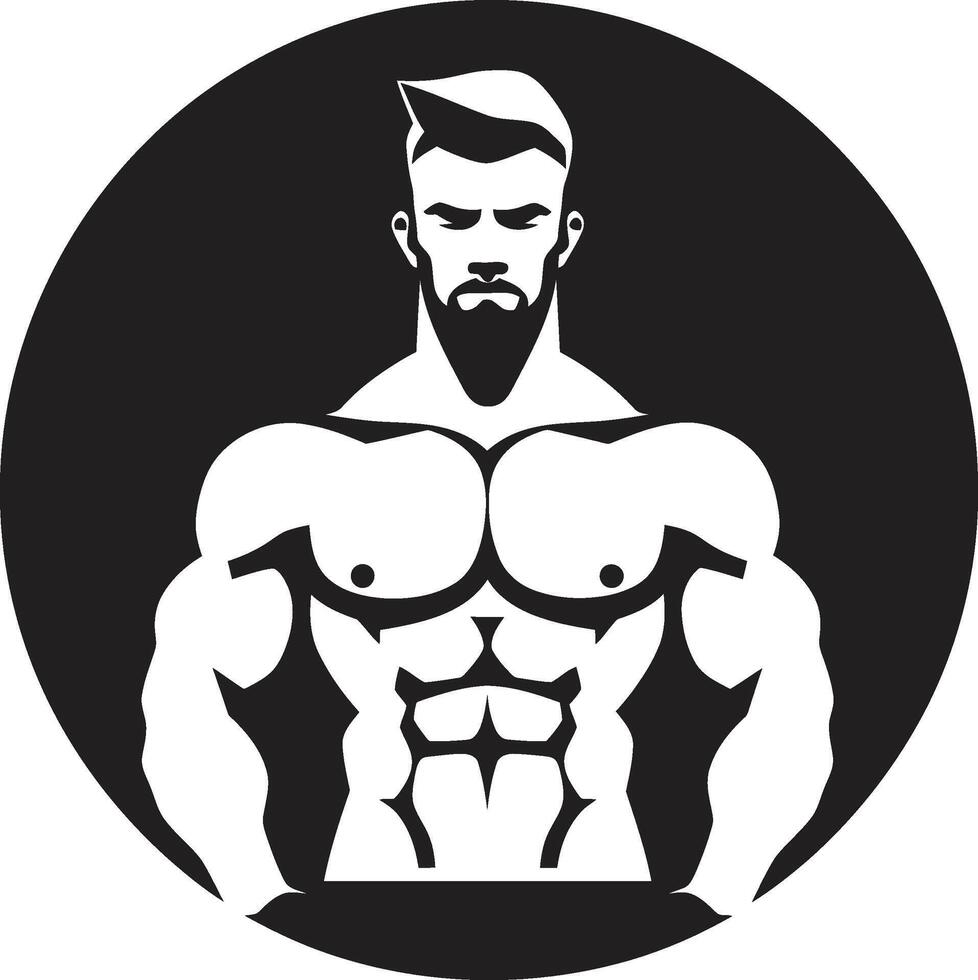 Strong Symbol Gym Man Logo Element Fit Fusion Black Fitness Man Icon in Black vector