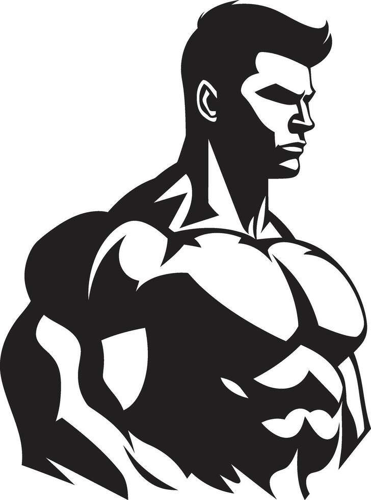 Iron Icon Black Muscle Man Symbol Design Body Beast Fitness Man Icon Element vector