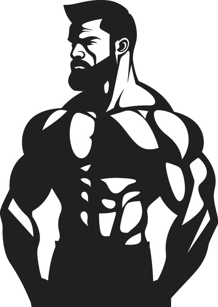 VitalityVortex Fitness Symbol in Noir PowerPeak Black Fitness Icon Design vector