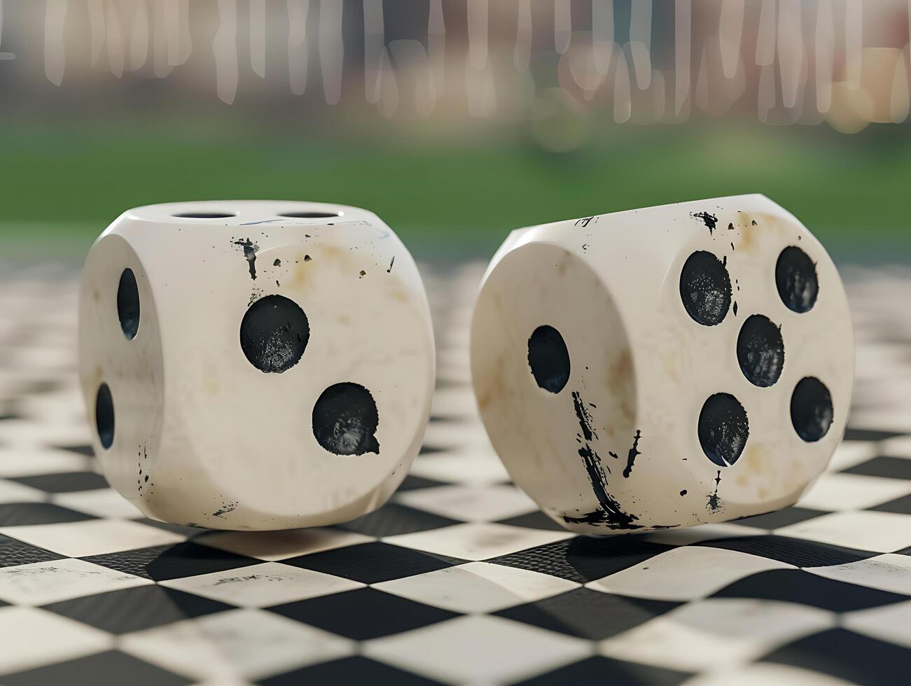 Two dice with black dots in high resolution photo