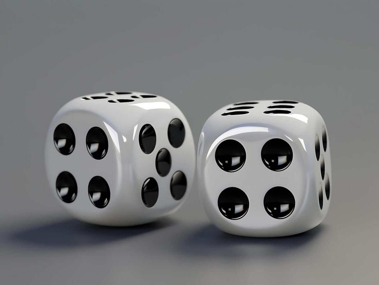 Two dice with black dots in high resolution photo