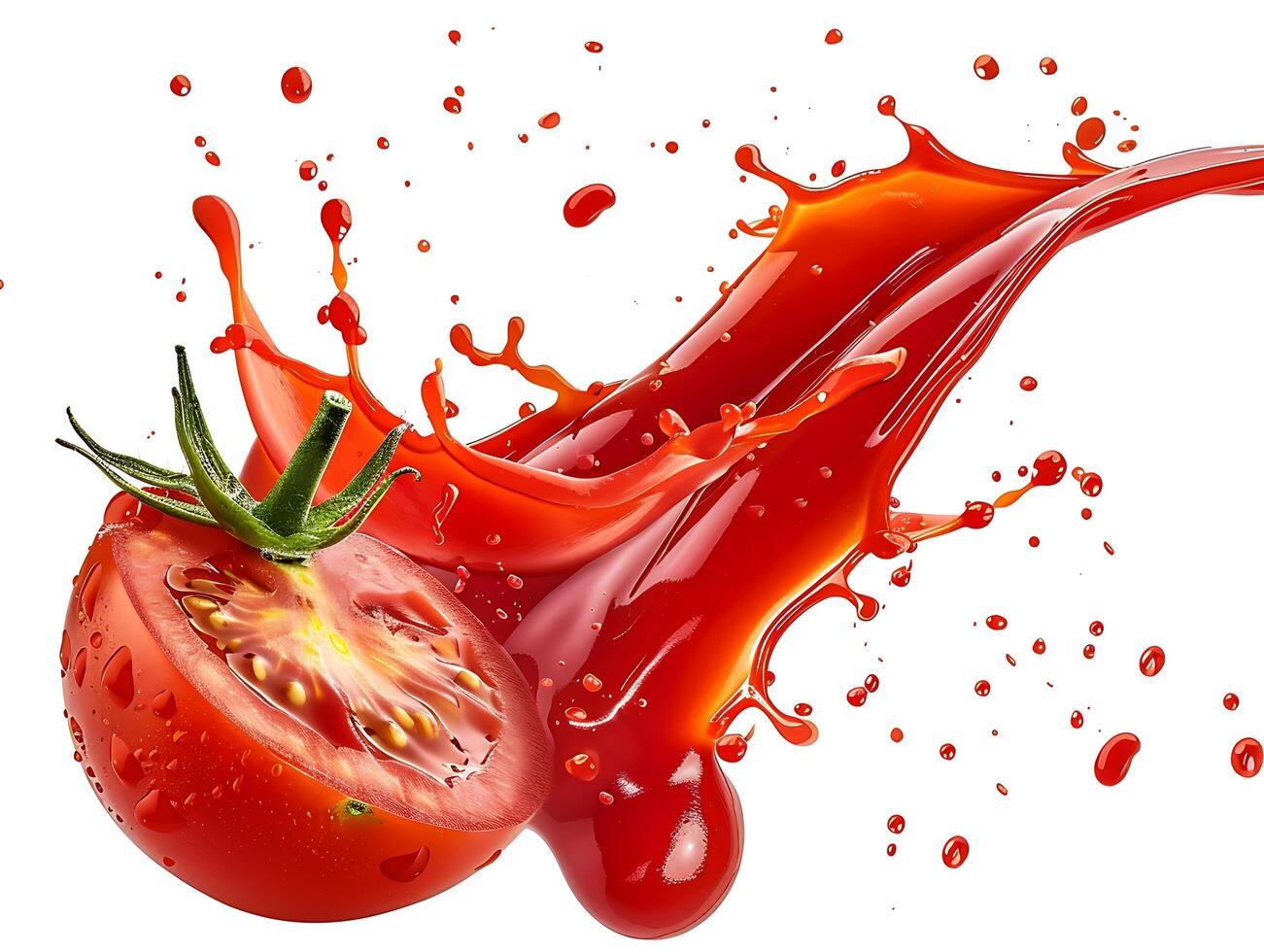 Tomato ketchup splash in high resolution photo