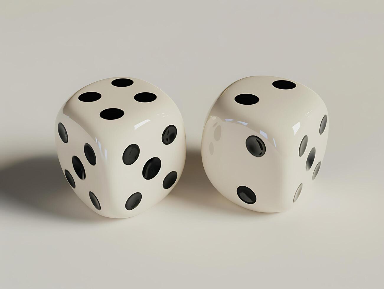 Two dice with black dots in high resolution photo