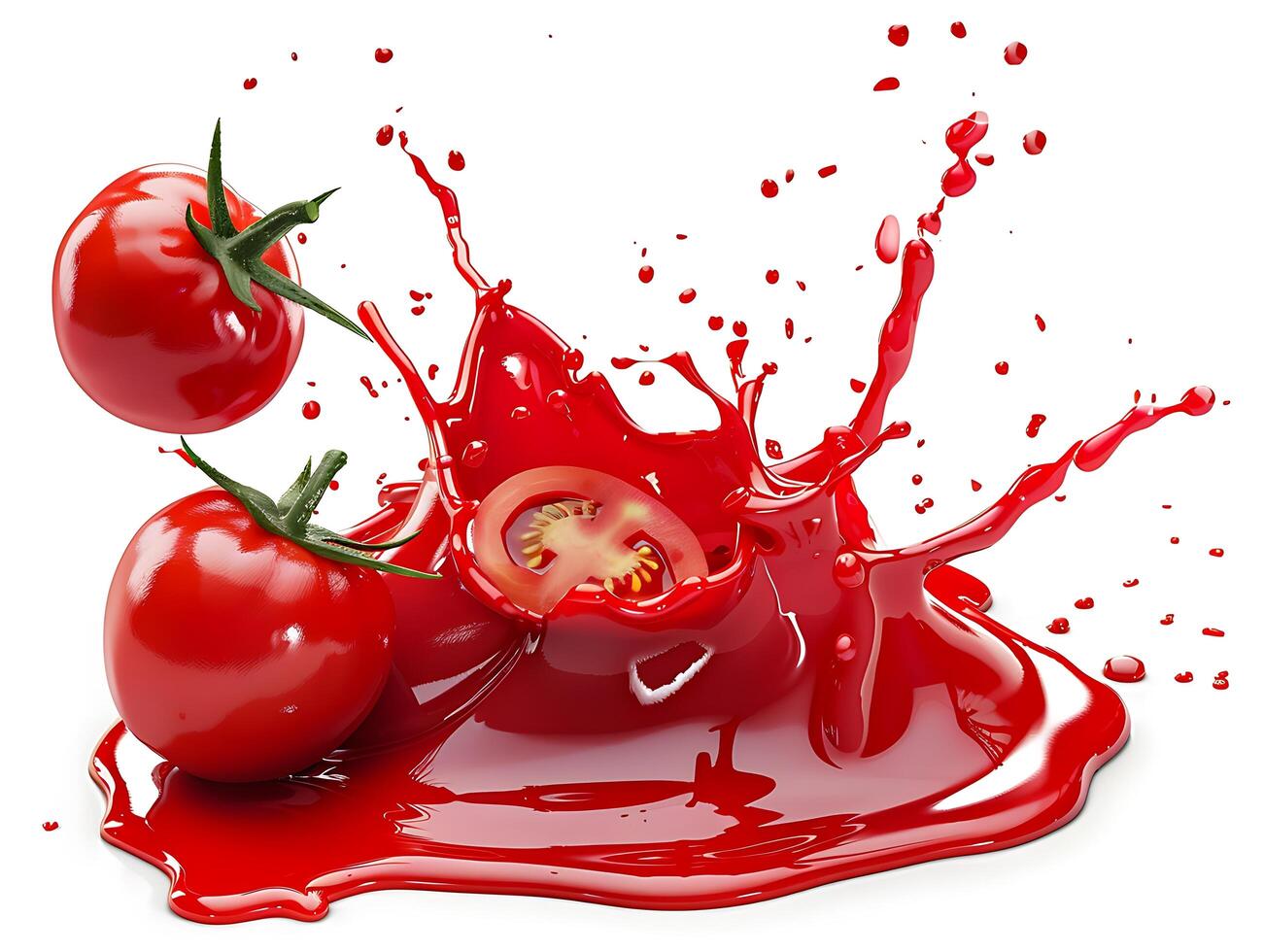 Tomato ketchup splash in high resolution photo