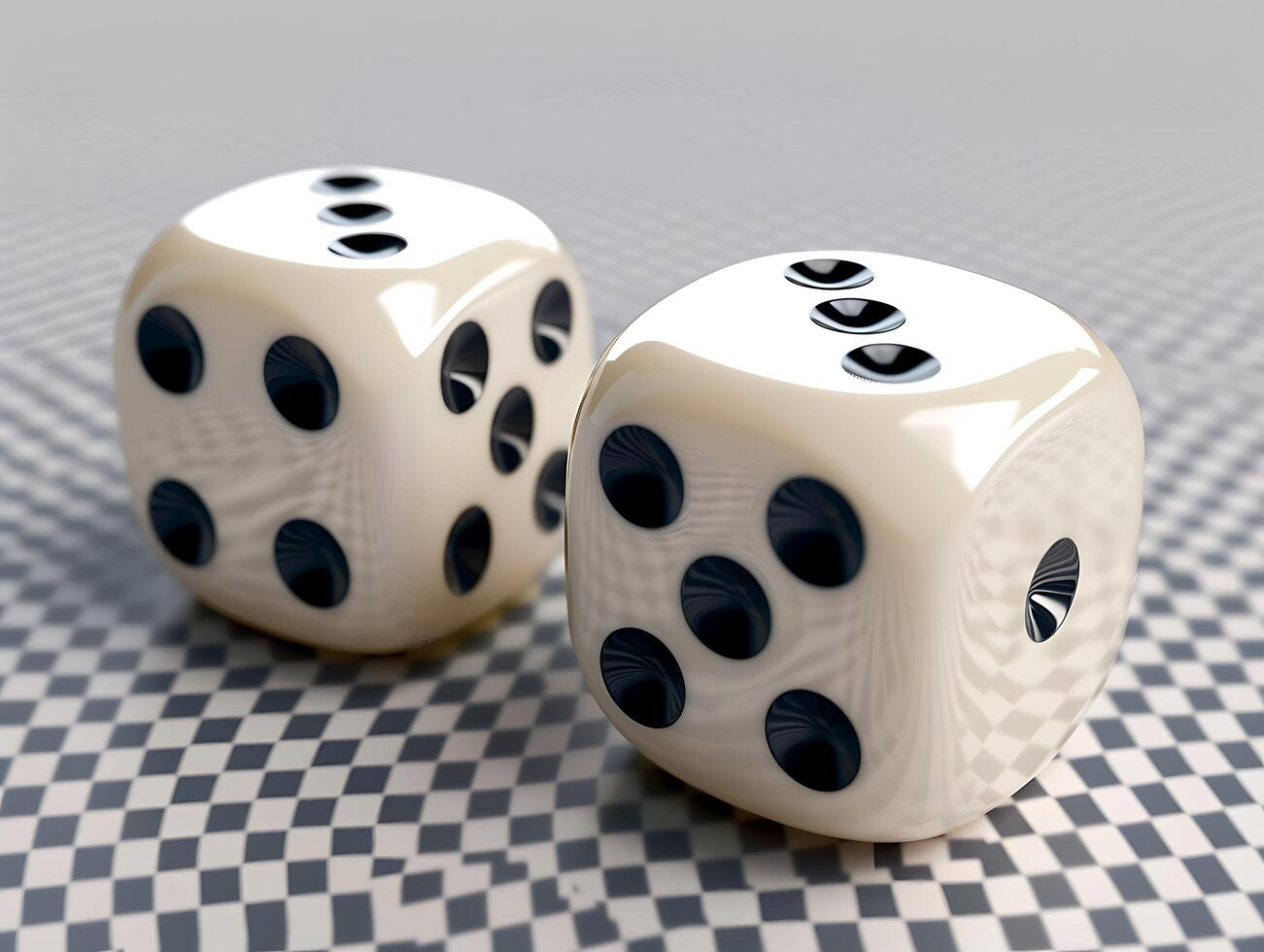Two dice with black dots in high resolution photo