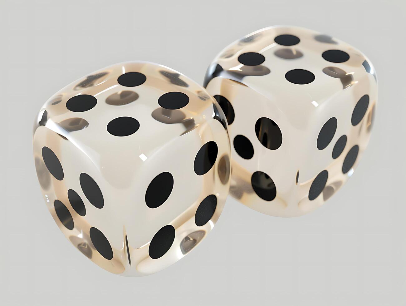 Two dice with black dots in high resolution photo