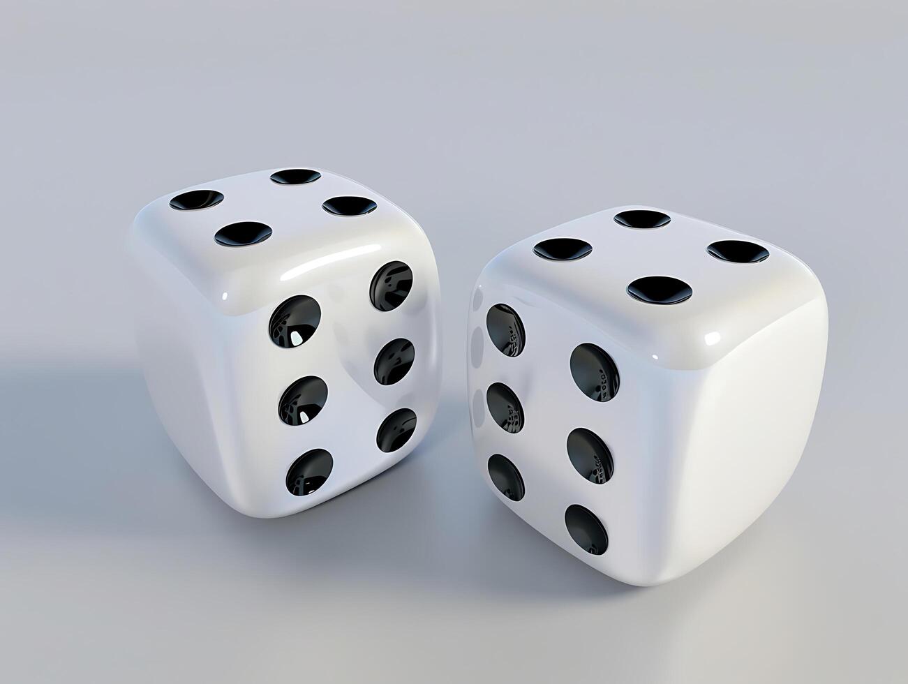Two dice with black dots in high resolution photo