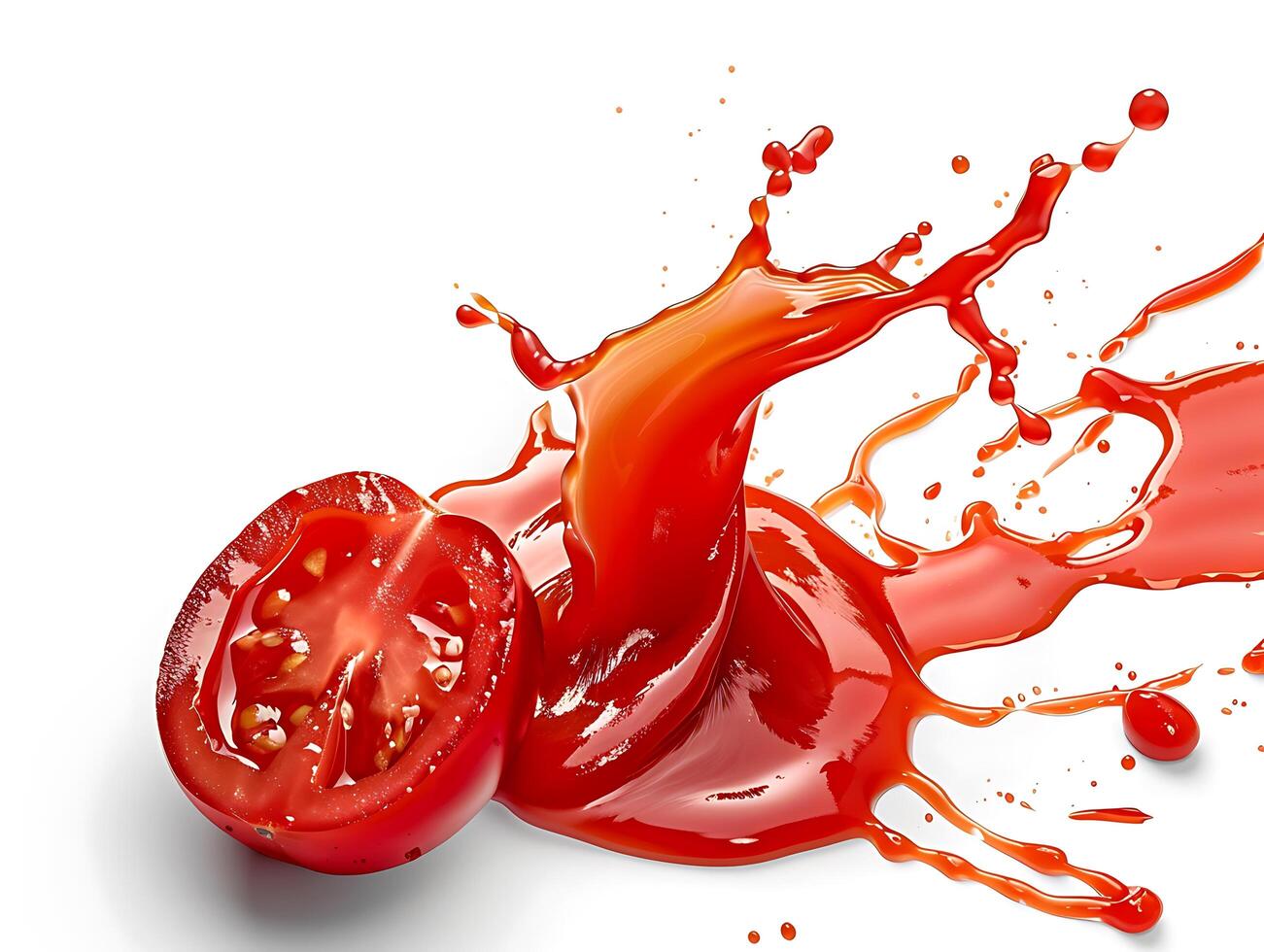 Tomato ketchup splash in high resolution photo
