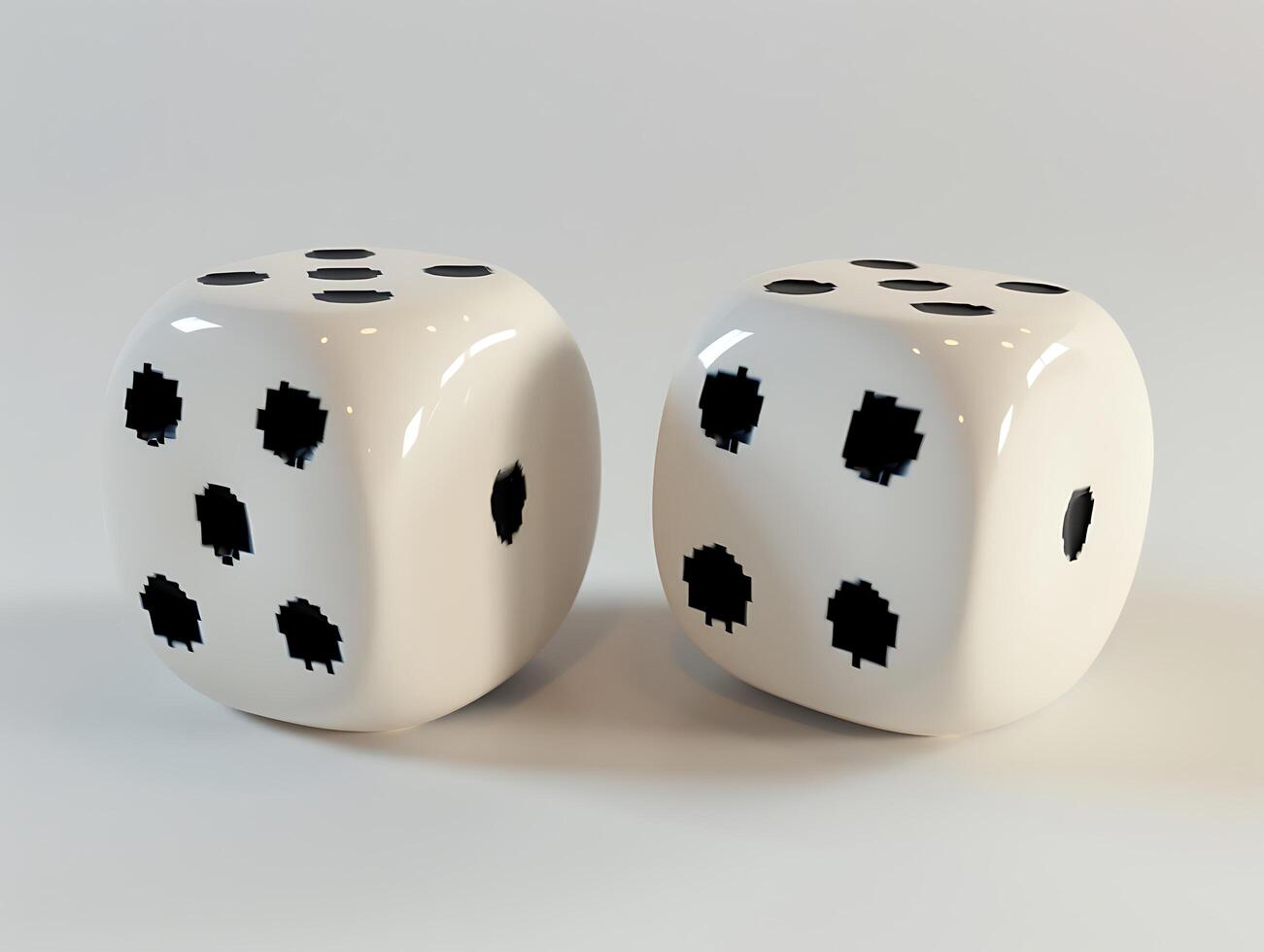 Two dice with black dots in high resolution photo