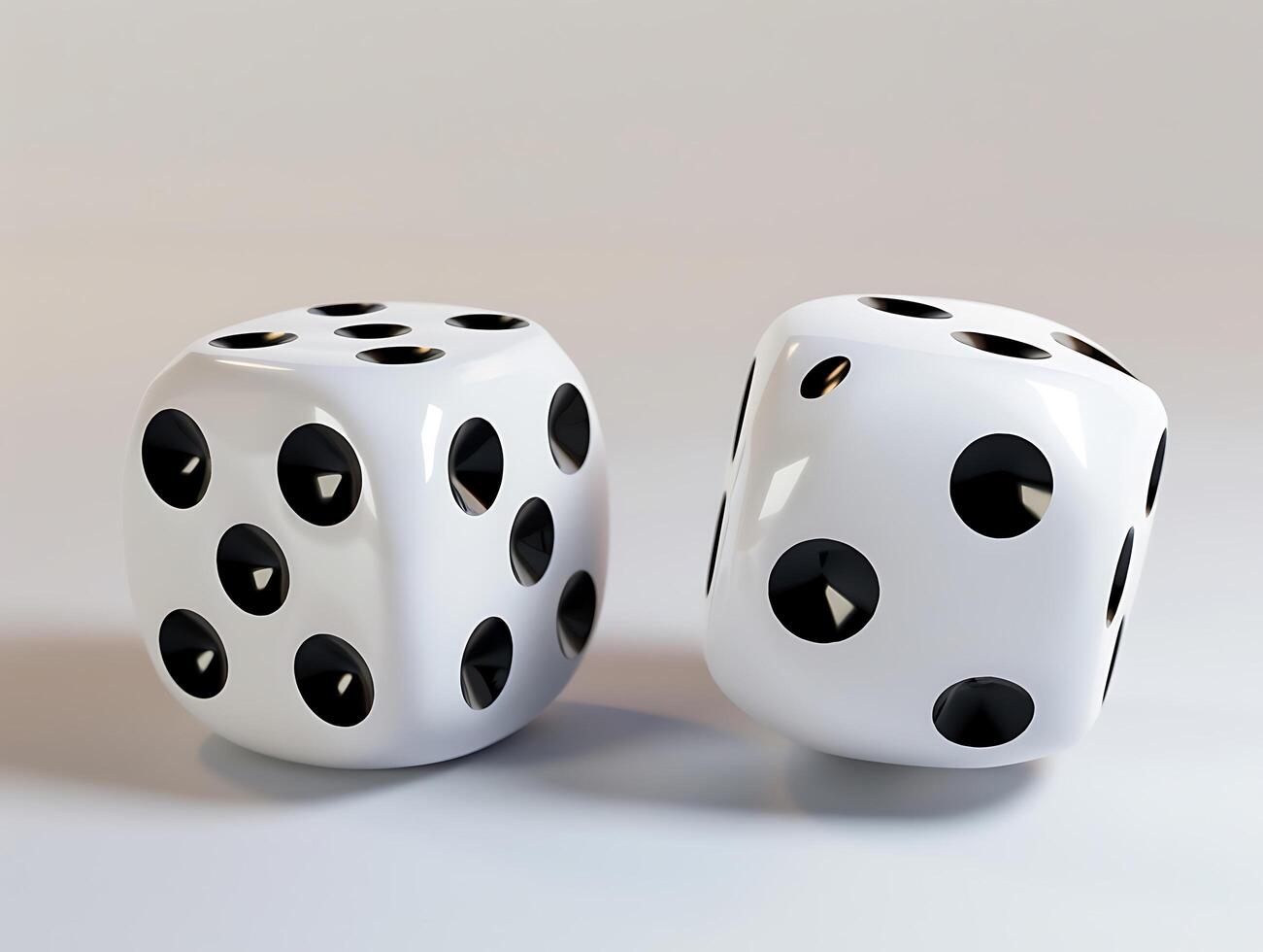 Two dice with black dots in high resolution photo