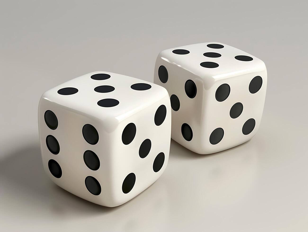 Two dice with black dots in high resolution photo