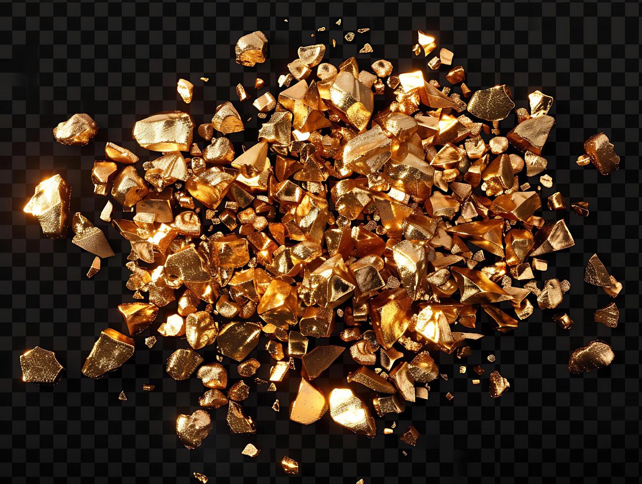 Shimmering gold nuggets in high resolution photo
