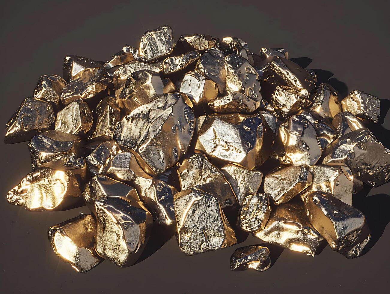 Shimmering gold nuggets in high resolution photo