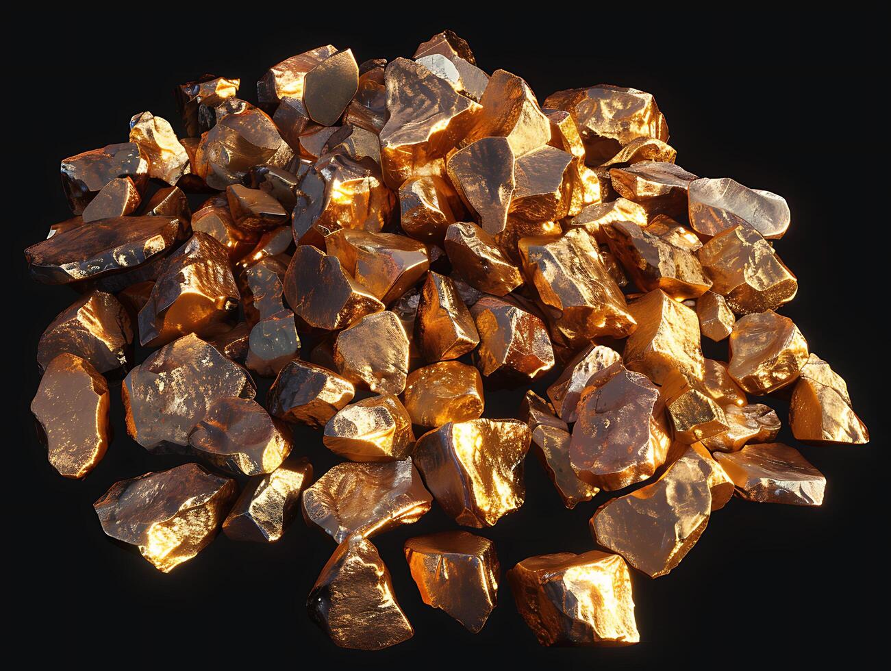 Shimmering gold nuggets in high resolution photo