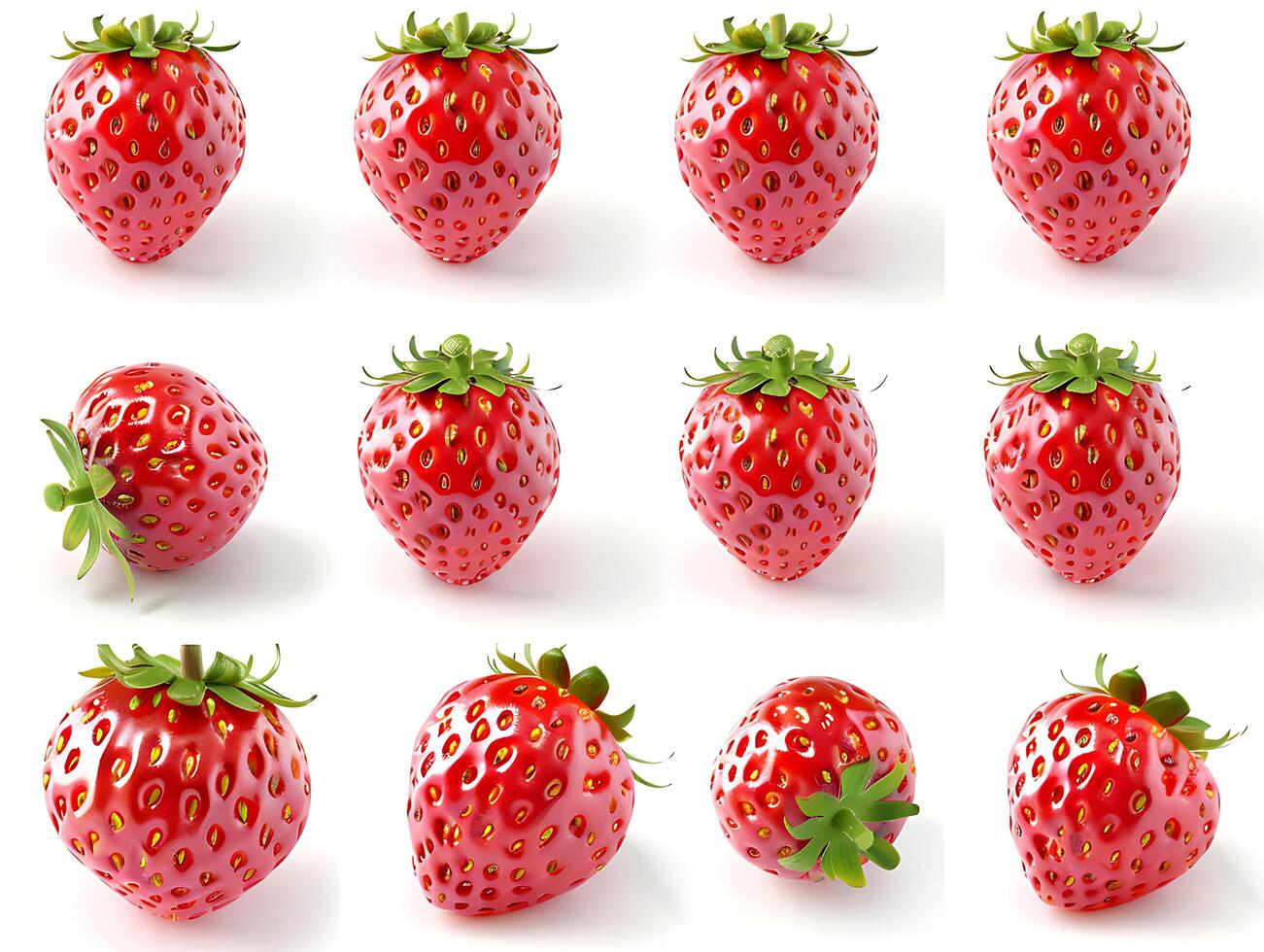 Set of delicious strawberries on a white background photo
