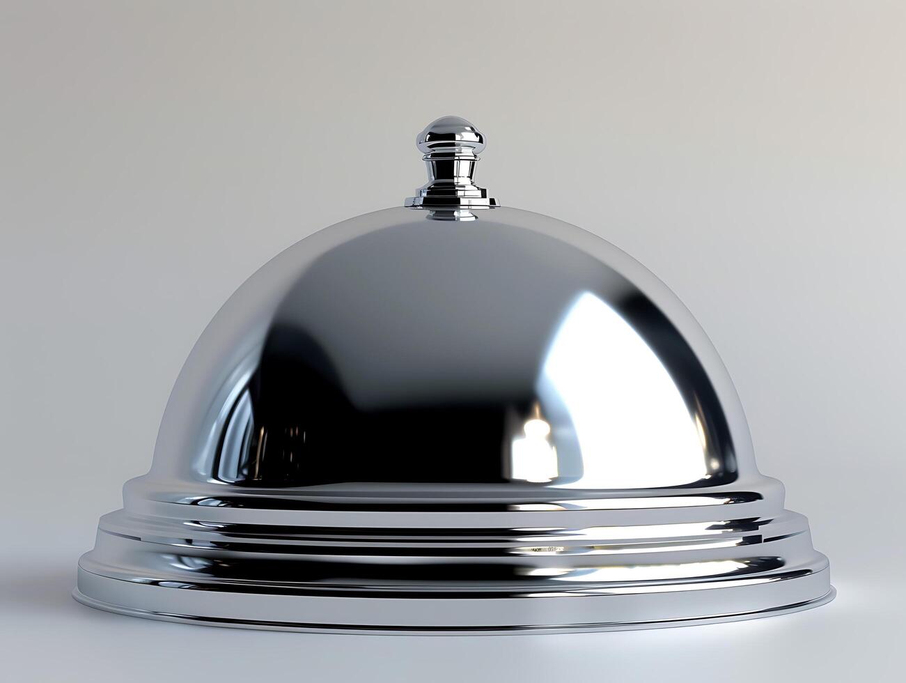 Shiny silver cloche in realistic high resolution photo