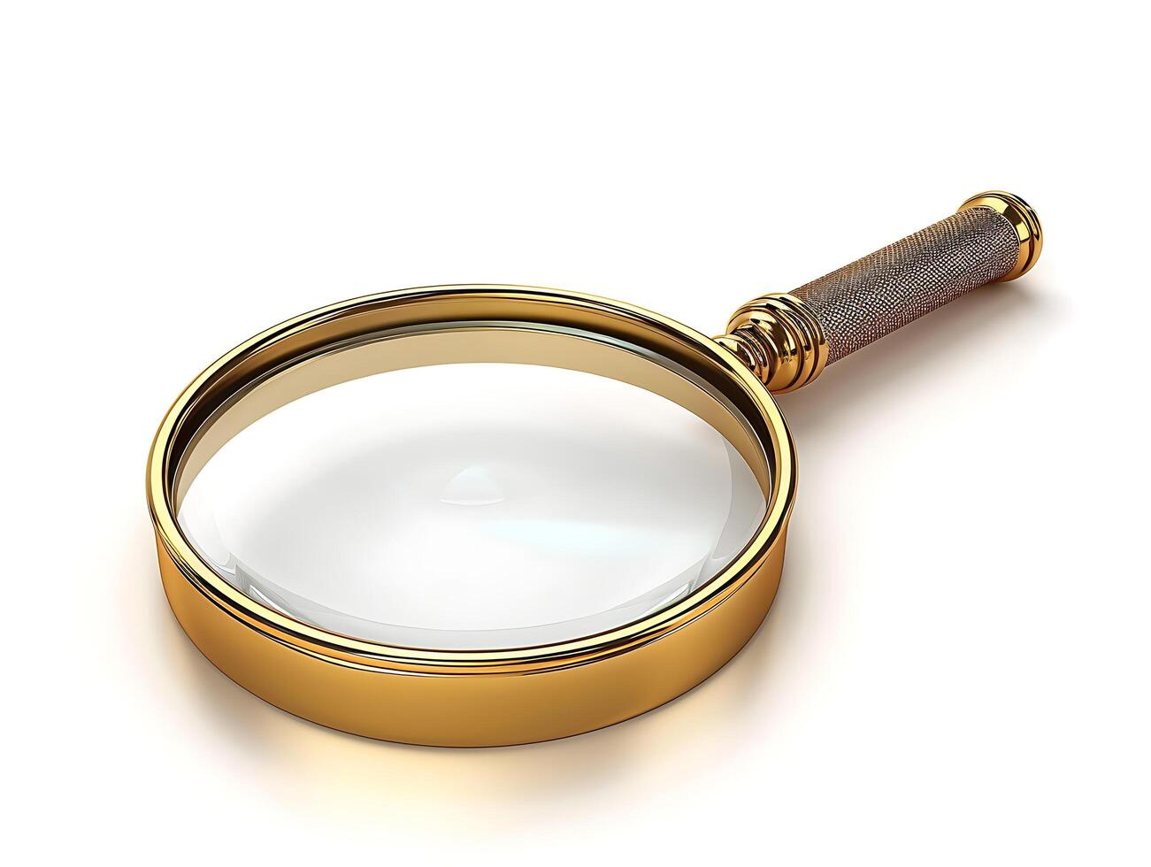 Magnifying glass on white background photo