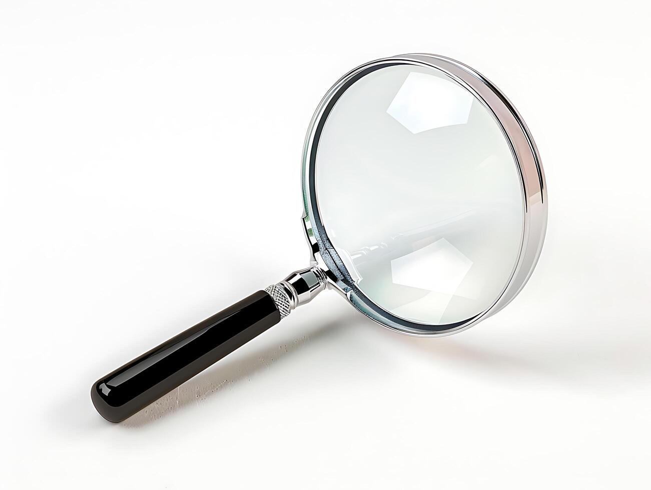Magnifying glass on white background photo
