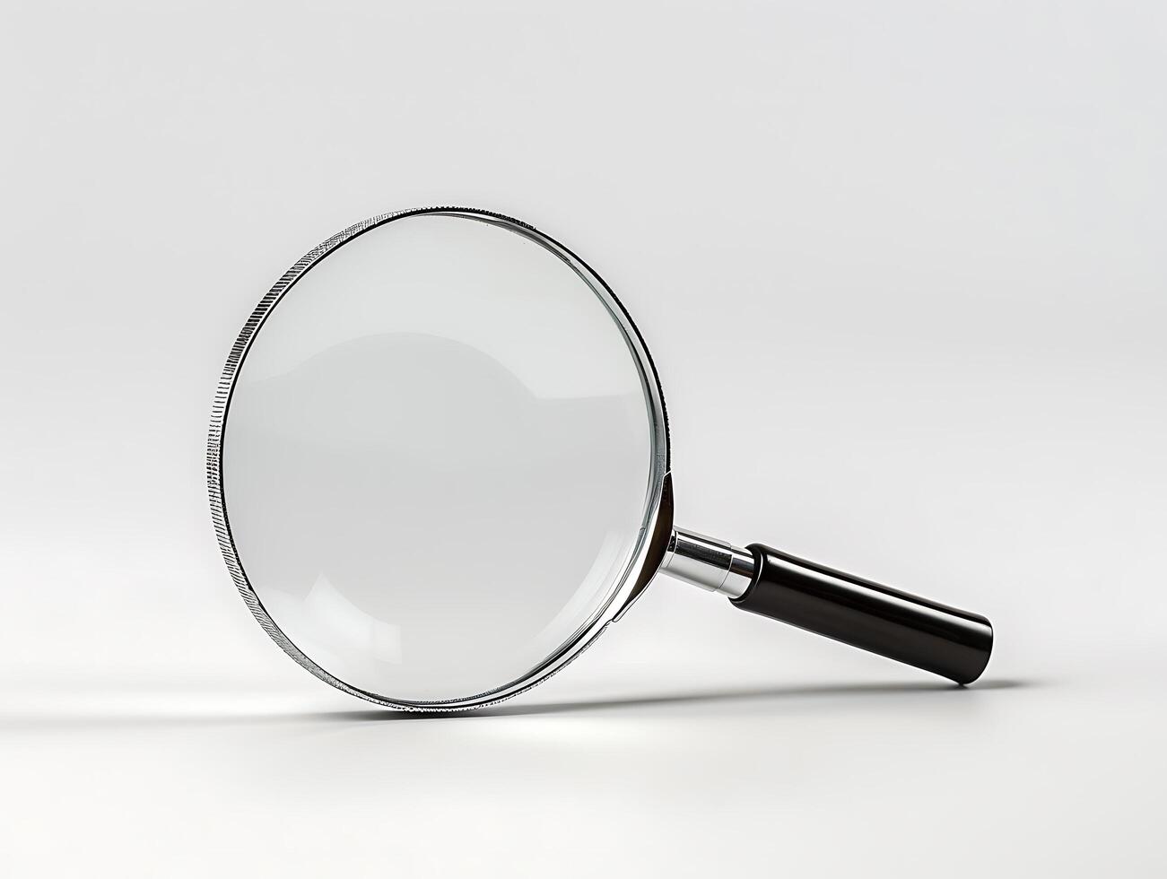 Magnifying glass on white background photo