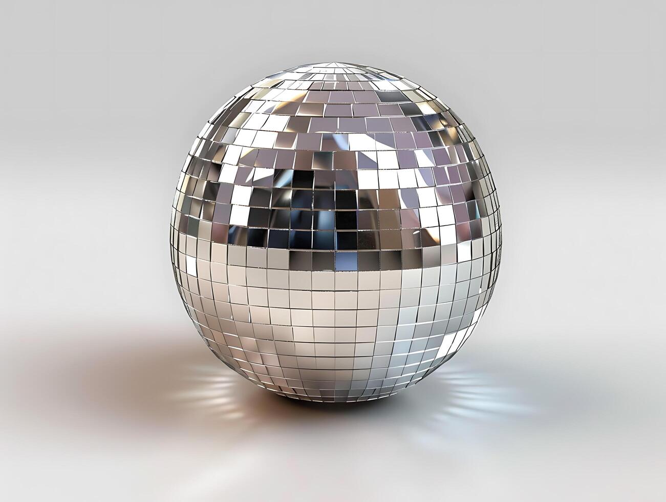Realistic high resolution silver disco mirror ball photo