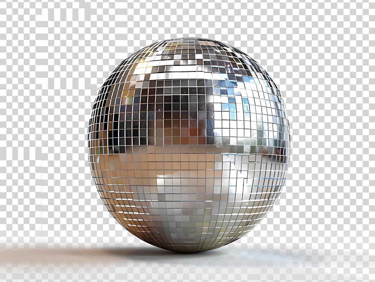 Realistic high resolution silver disco mirror ball photo