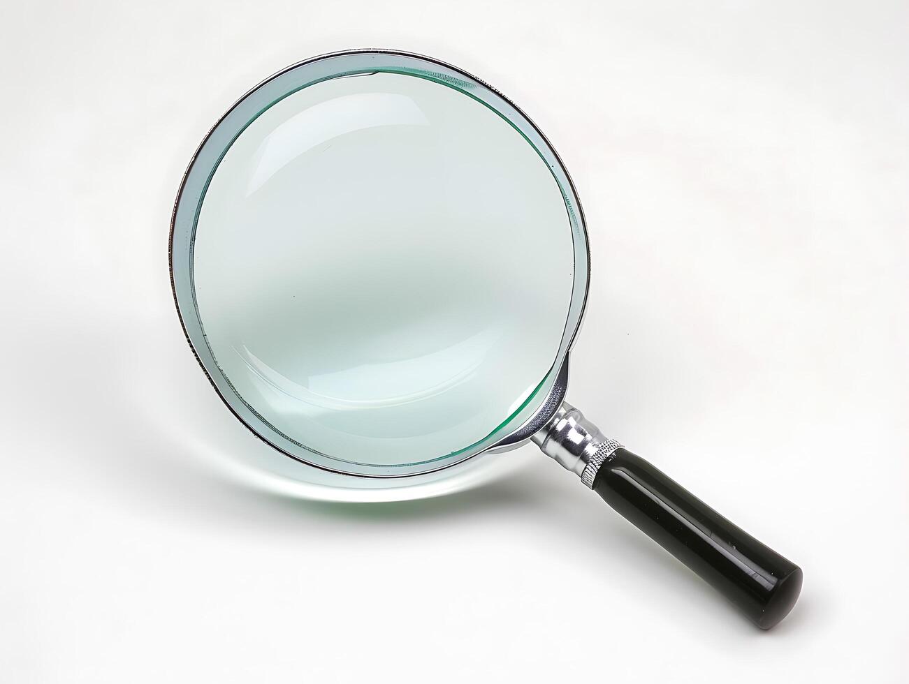 Magnifying glass on white background photo