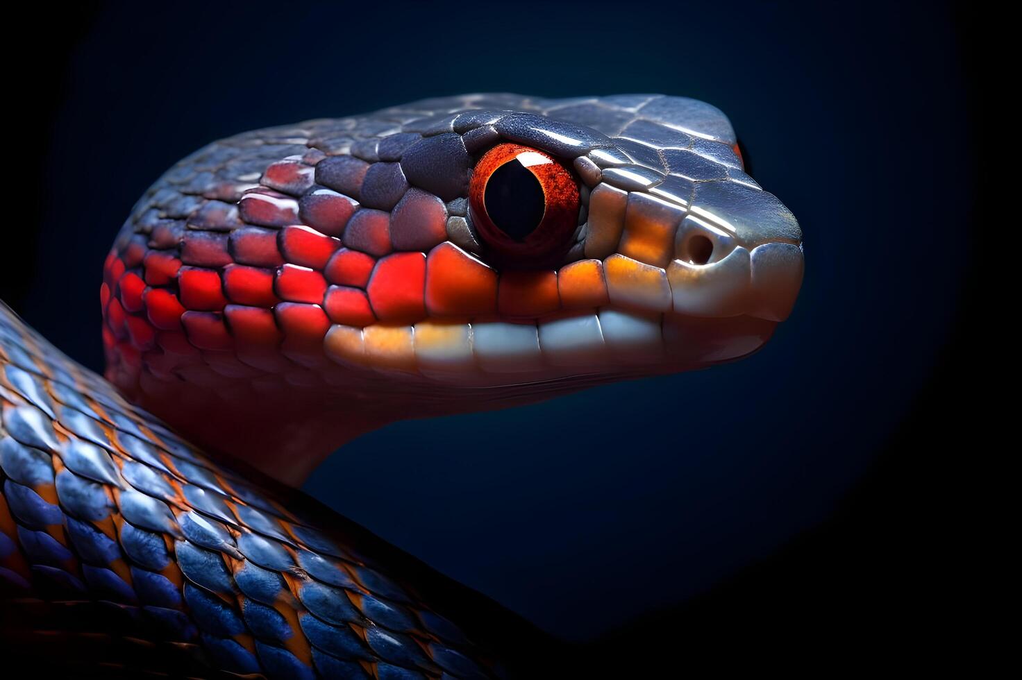 Closeup of Snake angry face wildlife photo