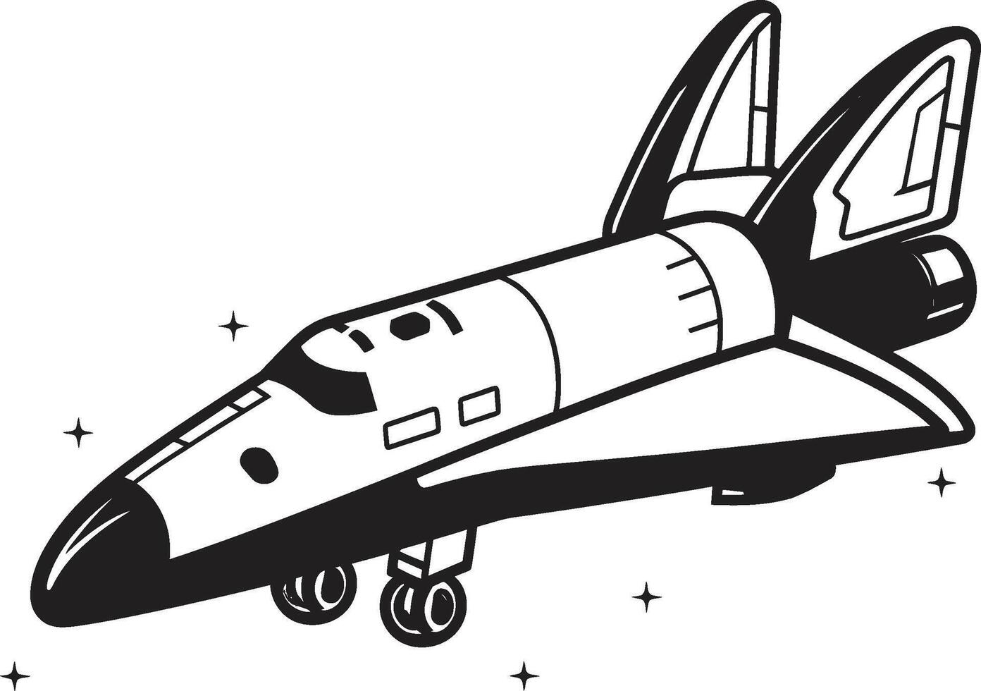 Galactic Guardian Rocket Design in Noir Solar Sentinel Black Icon of Spacecraft vector