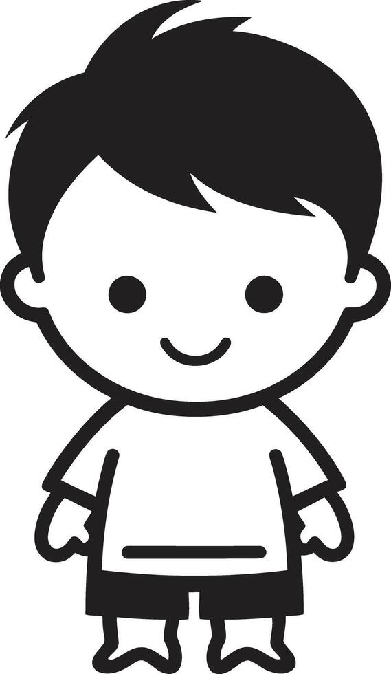 Precious Pixie Black Icon of Toddler Face Cherished Child Toddler Face in Black vector