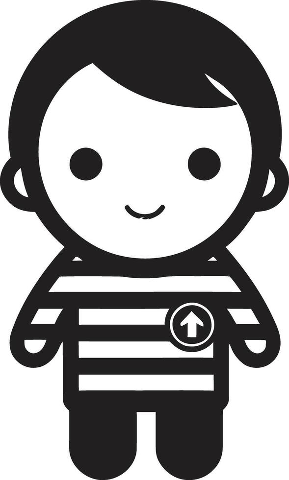 Darling Toddler Design of Childs Face in Black Sweet Baby Smile Black Icon of Toddler Face vector