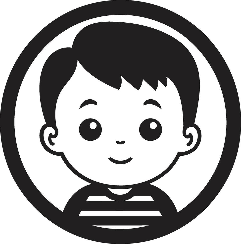 Baby Bliss Black Icon of Toddlers Face Toddler Tenderness Design of Childs Face in Black vector