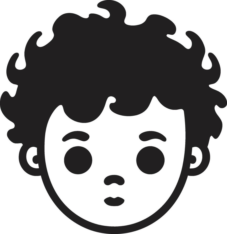 Angelic Baby Design of Toddlers Face Precious Preschooler Black Toddler Face Icon vector