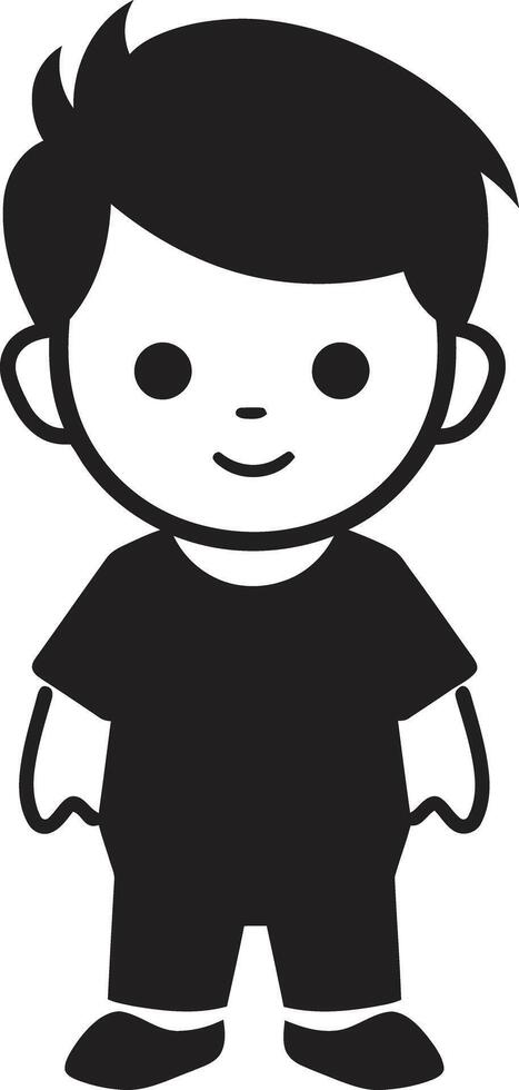 Mini Marvel Black Icon of Toddler Face Sweet Sprite Toddler Face in Black vector
