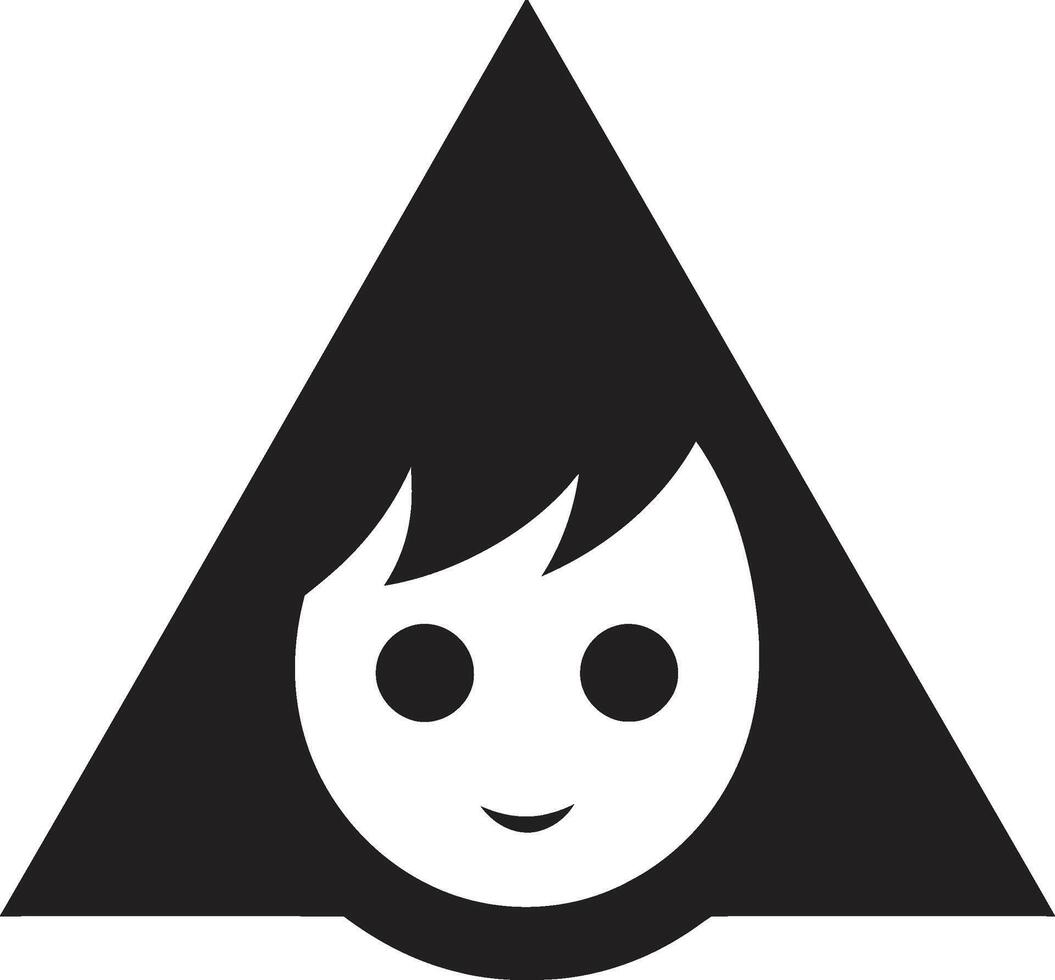 Blissful Babe Design of Toddler Face in Black Divine Darling Black Icon of Toddler Face vector