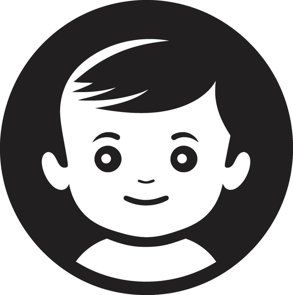 Sweet Pea Black Icon of Toddler Face Toddler Tenderness Toddler Face in Black vector