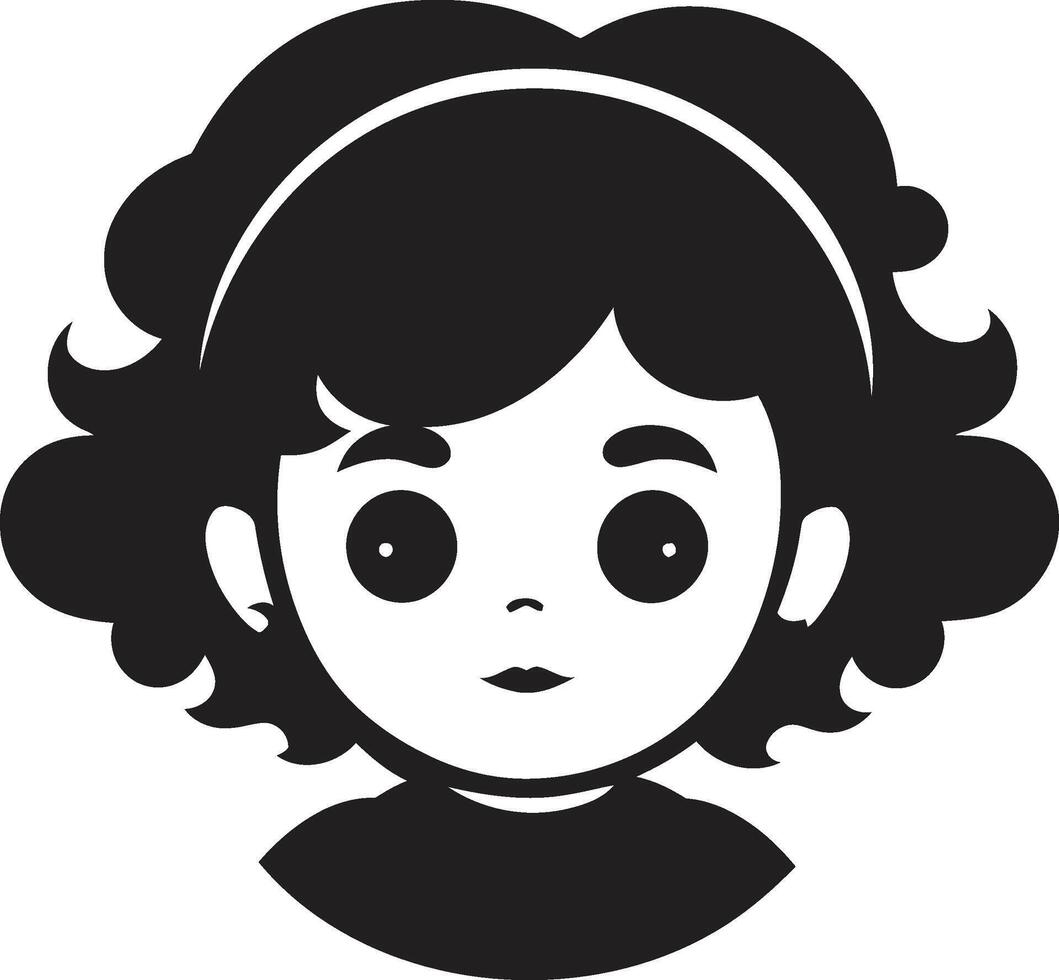 Sweet Pea Black Icon of Toddler Face Toddler Tenderness Toddler Face in Black vector